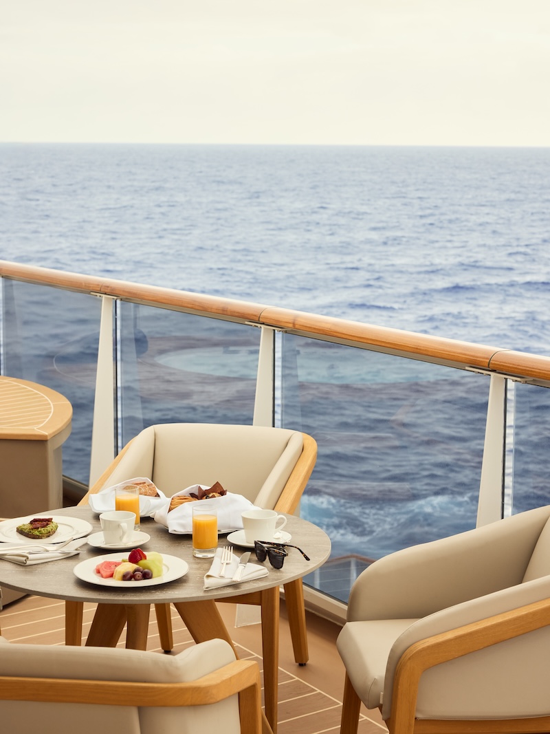 Luxury cruise verandah breakfast